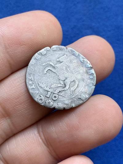 《竞宝斋》第424场 周日，周一，周二  3场连拍 （全场包邮） 意大利曼图亚邦国1665-1707年贡扎加家族10索尔蒂银币 F品 币面有不平