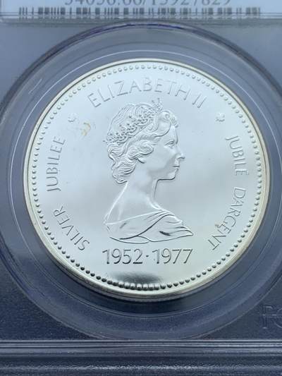 《竞宝斋》第424场 周日，周一，周二  3场连拍 （全场包邮） PCGS SP66 加拿大1977年女王银禧纪念 SP版本少见 有别于普制 少见