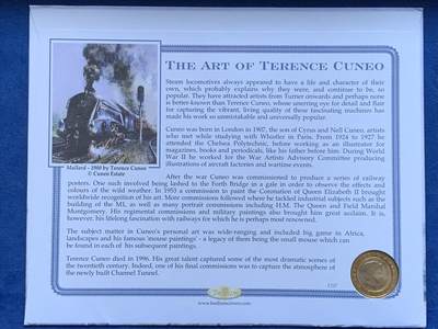 《竞宝斋》第424场 周日，周一，周二  3场连拍 （全场包邮） 英国2004年经典蒸汽机车主题纪念限量邮币封，嵌入同年同题材蒸汽机车主题2英镑双色金属硬币。超大幅奢华设计。