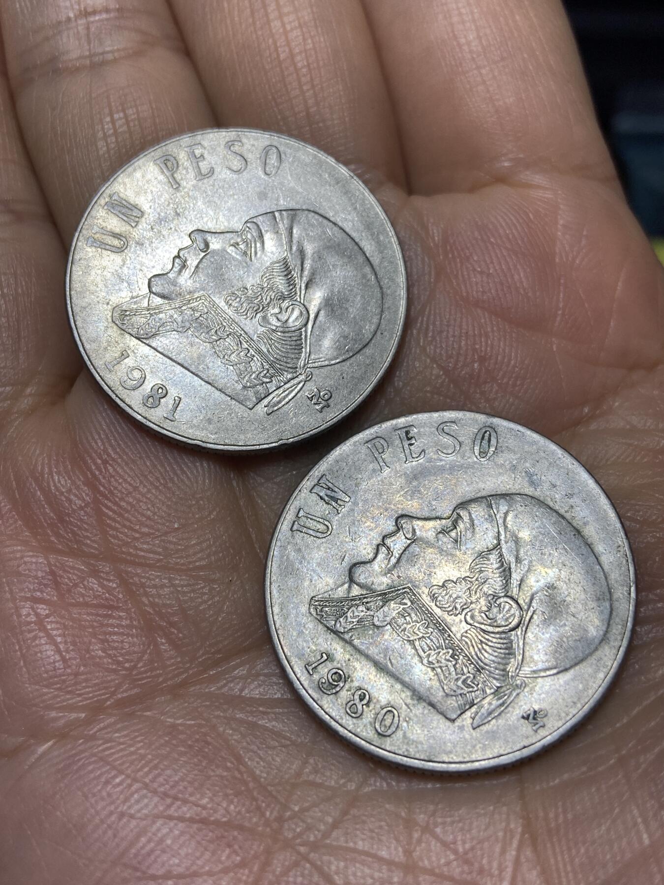 2025年第九十八场(总第一百二十四场）外国好品散币(免佣金) 墨西哥🇲🇽2枚：1980年、1981年1比索