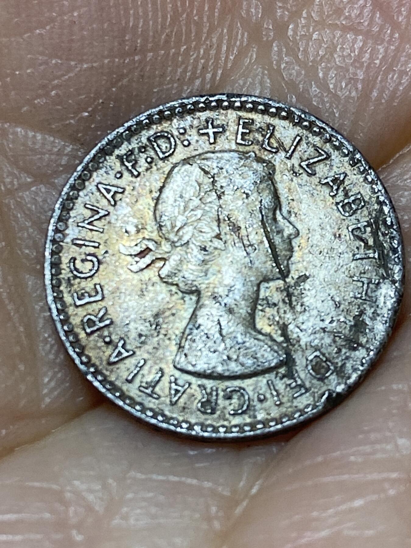 2025年第九十八场(总第一百二十四场）外国好品散币(免佣金) 澳大利亚🇦🇺1955年3便士银币(伊丽莎白二世青年桂冠第二版，500银)