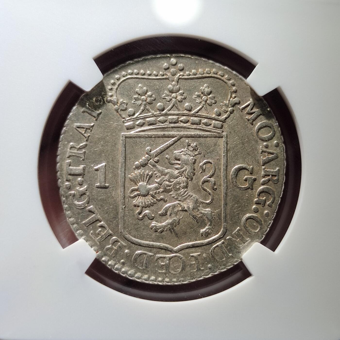 中外钱币第二场 NGC-AU53荷兰1785年1盾站人银币