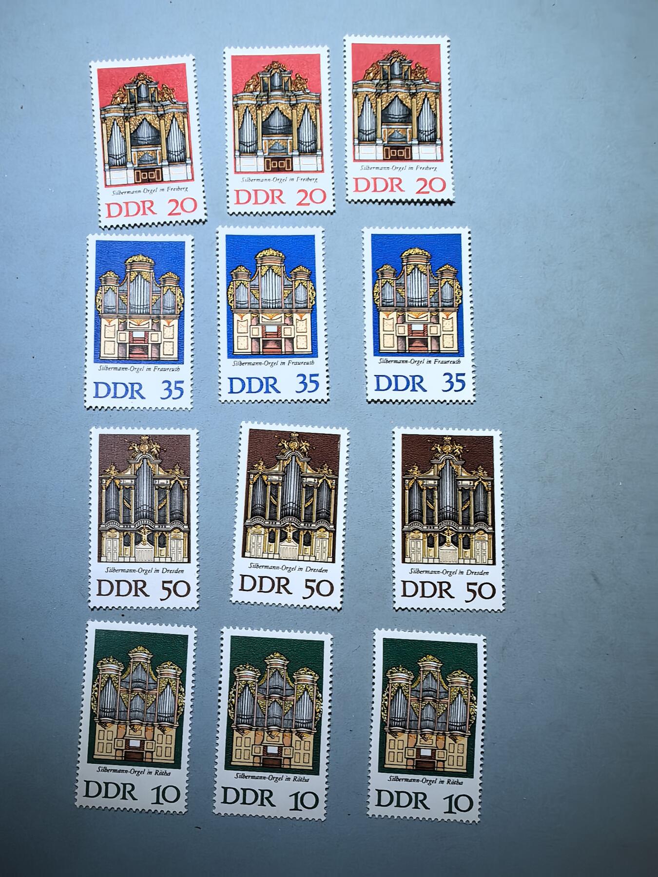 盛世勋华——号角文化勋章邮票专场拍卖第281期 东德邮政1976年发行 4全新票 教堂管风琴 3套