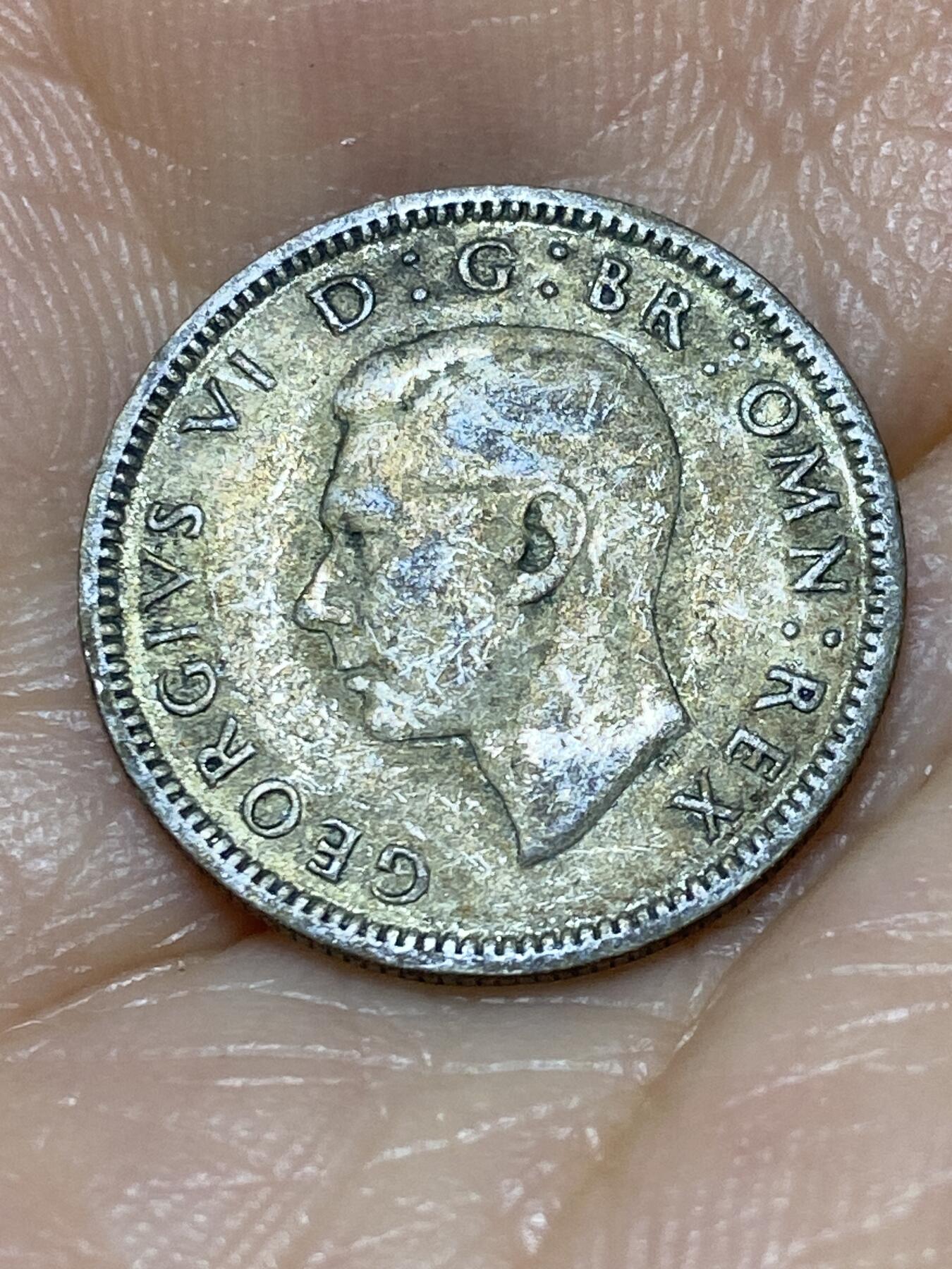 2025年第九十八场(总第一百二十四场）外国好品散币(免佣金) 英国🇬🇧1946年6便士银币(乔治六世第一版关门年，500银)