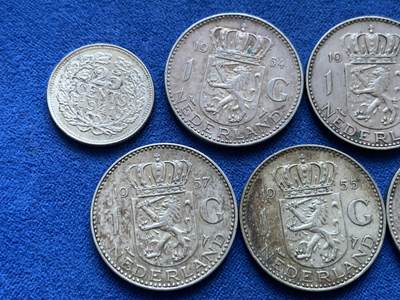 《竞宝斋》第424场 周日，周一，周二  3场连拍 （全场包邮） 七枚一组 荷兰银币 总重约42.5克 细节见图