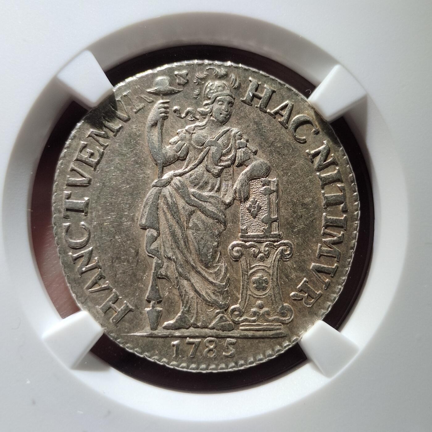 中外钱币第二场 NGC-AU53荷兰1785年1盾站人银币