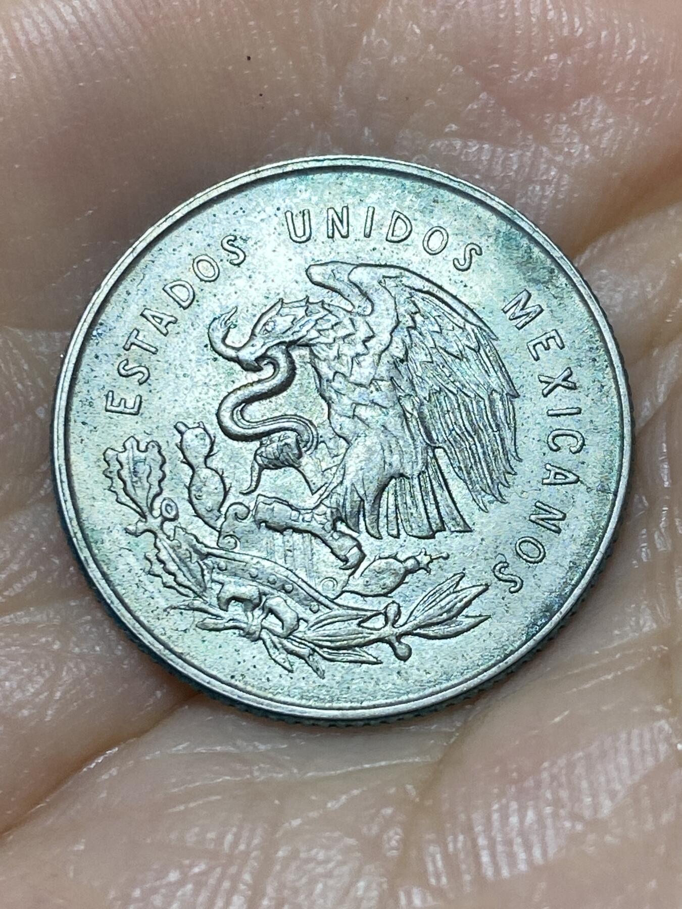 2025年第九十八场(总第一百二十四场）外国好品散币(免佣金) 墨西哥🇲🇽1950年25分银币(1950–1953年版首发年，300银)