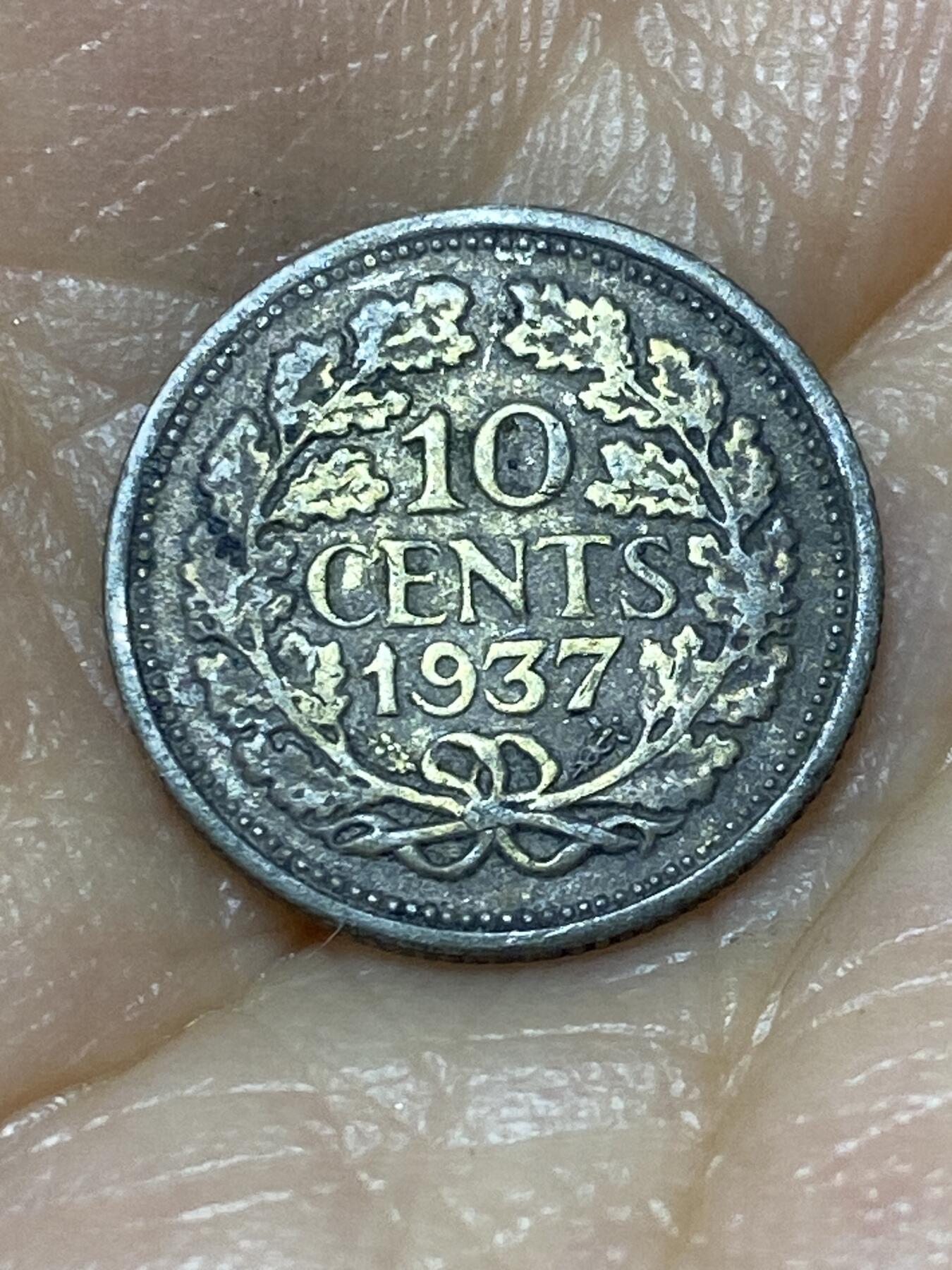 2025年第九十八场(总第一百二十四场）外国好品散币(免佣金) 荷兰🇳🇱1937年10分银币(威廉明娜女王中年头像，Grapes –葡萄标，640银)