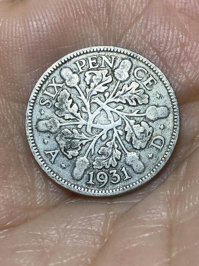 2025年第九十八场(总第一百二十四场）外国好品散币(免佣金) - 英国🇬🇧1931年6便士银币(乔治五世第五版，500银)