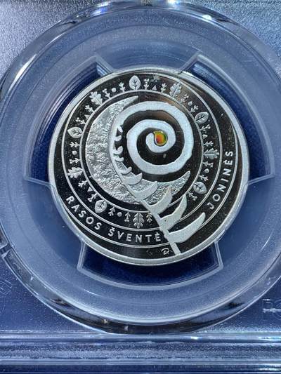 《竞宝斋》第424场 周日，周一，周二  3场连拍 （全场包邮） PCGS PR69DCAM 立陶宛2018年5欧元银币 925银 12.44g