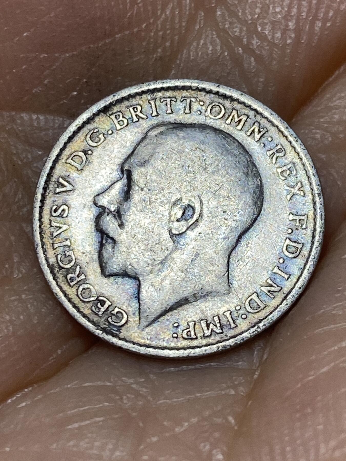2025年第九十八场(总第一百二十四场）外国好品散币(免佣金) 英国🇬🇧1913年3便士银币(乔治五世第一版，925高银)