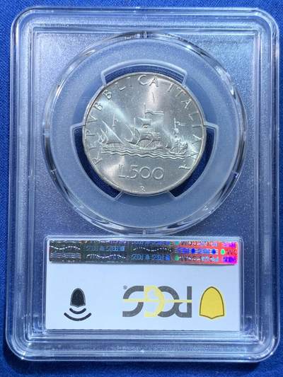 《竞宝斋》第424场 周日，周一，周二  3场连拍 （全场包邮） PCGS MS67 意大利1970-R美女帆船500里拉银币