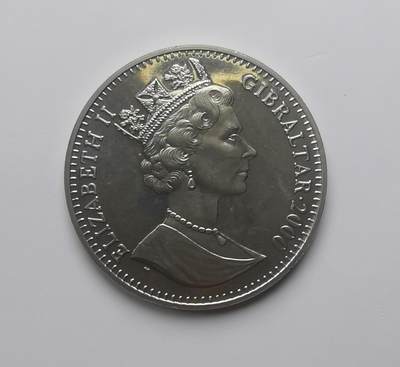 巨藏钱币第二期10月3号8点开拍古今中外硬币专场 直布罗陀2000年1克朗纪念威廉王子18岁大镍币