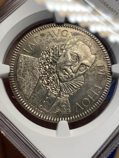 《竞宝斋》第424场 周日，周一，周二  3场连拍 （全场包邮） NGC UNC 1861年法国国家图书馆协会圆形纪念银章