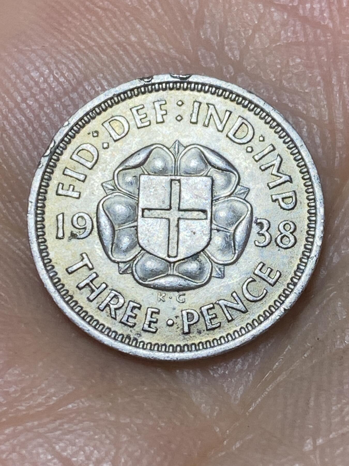 2025年第九十八场(总第一百二十四场）外国好品散币(免佣金) 英国🇬🇧1938年3便士银币(乔治六世第一版，500银)