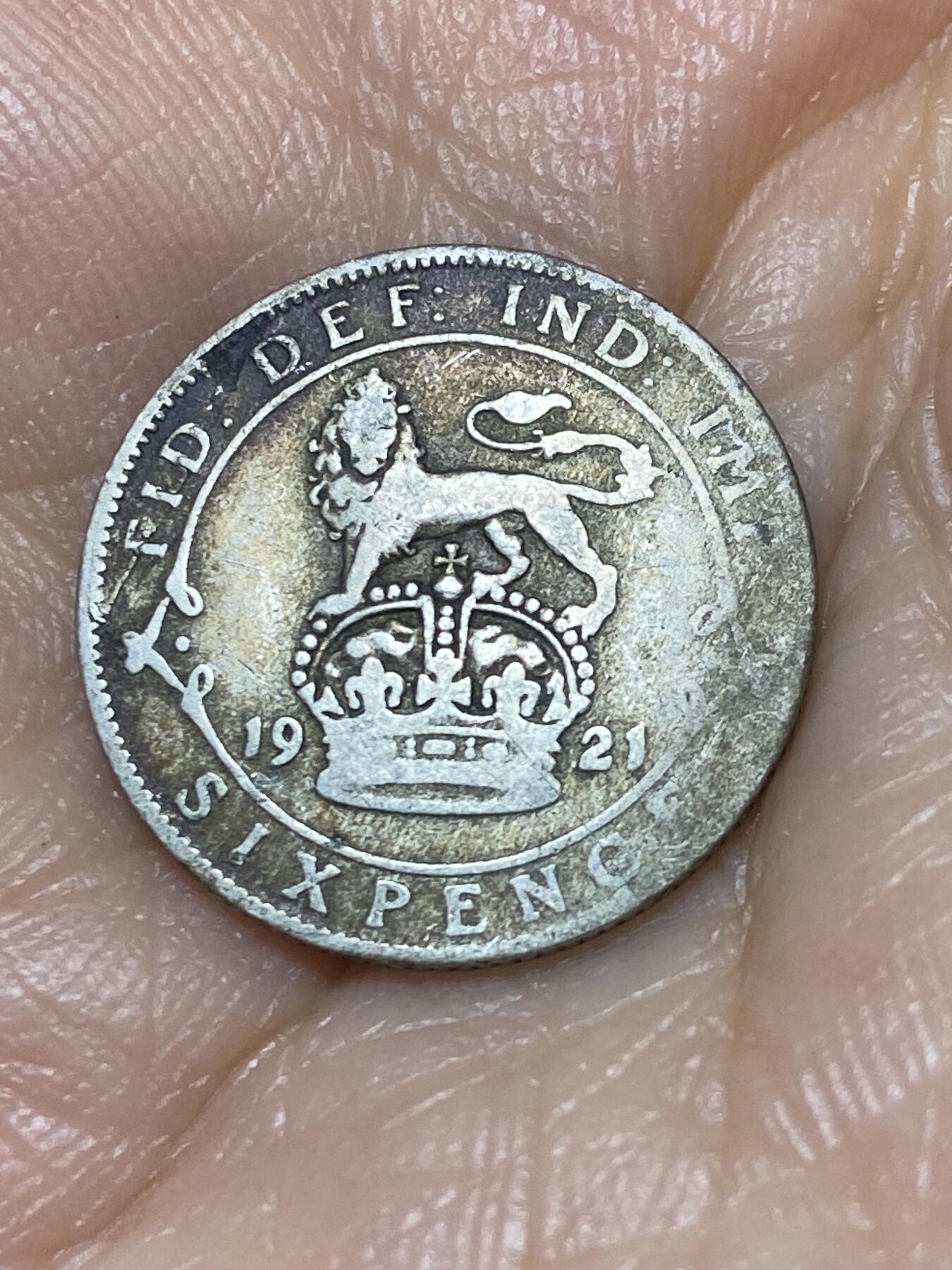 2025年第九十八场(总第一百二十四场）外国好品散币(免佣金) 英国🇬🇧1921年6便士银币(乔治五世第二版，500银)