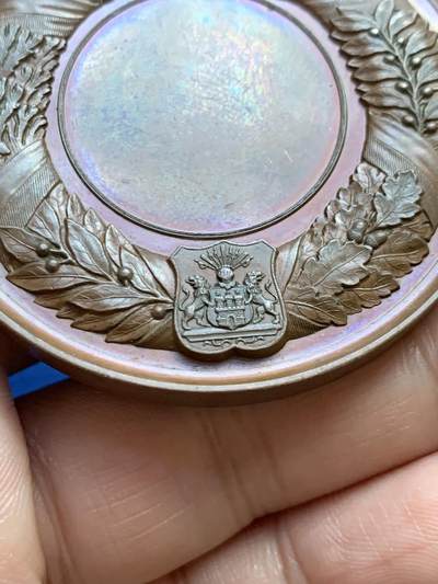 《竞宝斋》第424场 周日，周一，周二  3场连拍 （全场包邮） 19世纪德国汉堡女神大铜章 高浮雕 69.6克 53mm