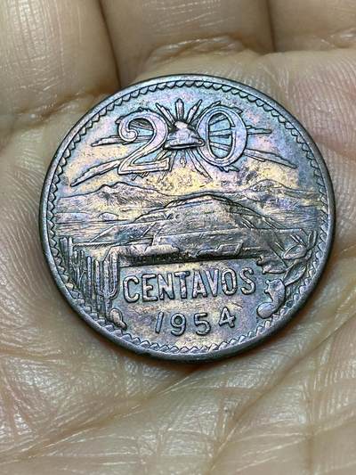2025年第九十八场(总第一百二十四场）外国好品散币(免佣金) - 墨西哥🇲🇽1954年20分(金字塔图案第一版)