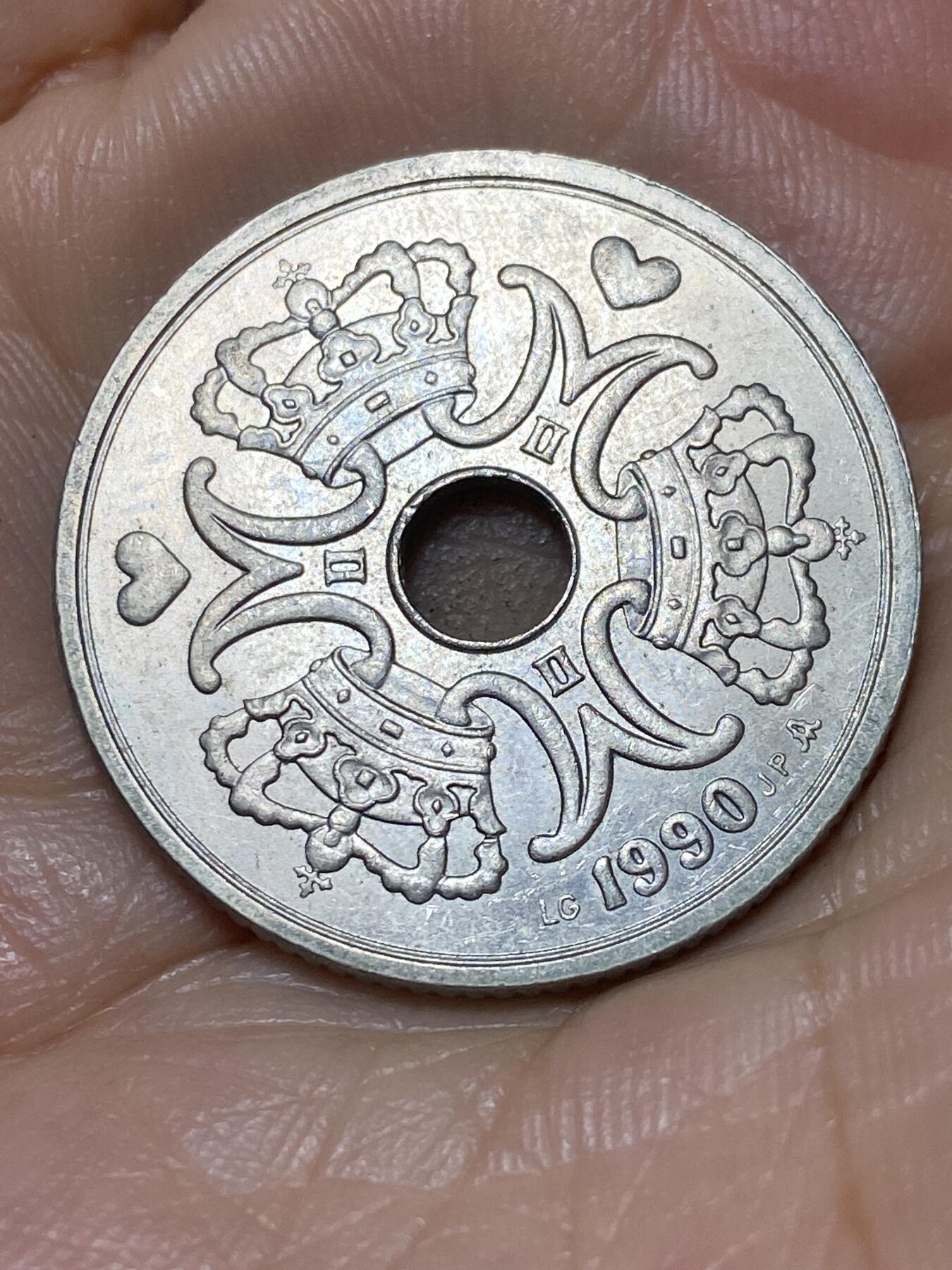 2025年第九十八场(总第一百二十四场）外国好品散币(免佣金) 丹麦🇩🇰1990年5克朗(玛格丽特二世，LG; JP; A版)