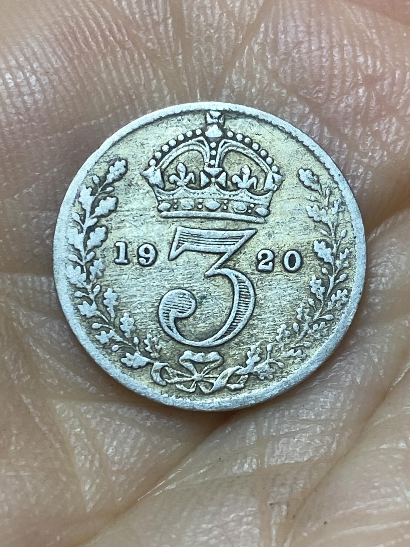 2025年第九十八场(总第一百二十四场）外国好品散币(免佣金) 英国🇬🇧1920年3便士银币(乔治五世第二版首发年，500银)