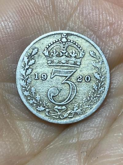 2025年第九十八场(总第一百二十四场）外国好品散币(免佣金) - 英国🇬🇧1920年3便士银币(乔治五世第二版首发年，500银)