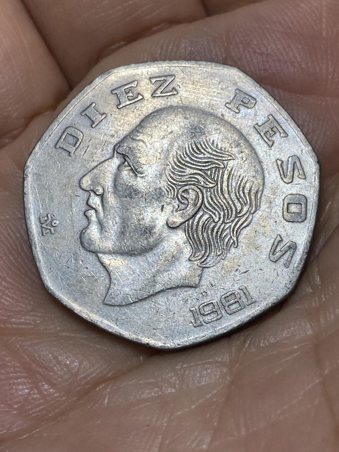 2025年第九十八场(总第一百二十四场）外国好品散币(免佣金) 墨西哥🇲🇽1981年10比索(第二版厚版)