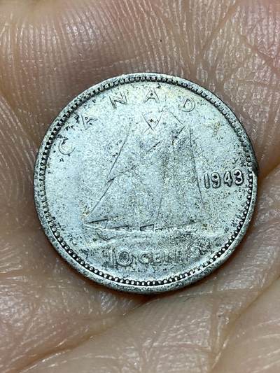 2025年第九十八场(总第一百二十四场）外国好品散币(免佣金) - 加拿大🇨🇦1943年10分银币(乔治六世第一版，800高银)