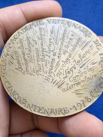 《竞宝斋》第424场 周日，周一，周二  3场连拍 （全场包邮） 法国医学教授大铜章，直径：58.7mm，重量94克，丰饶角铜标。