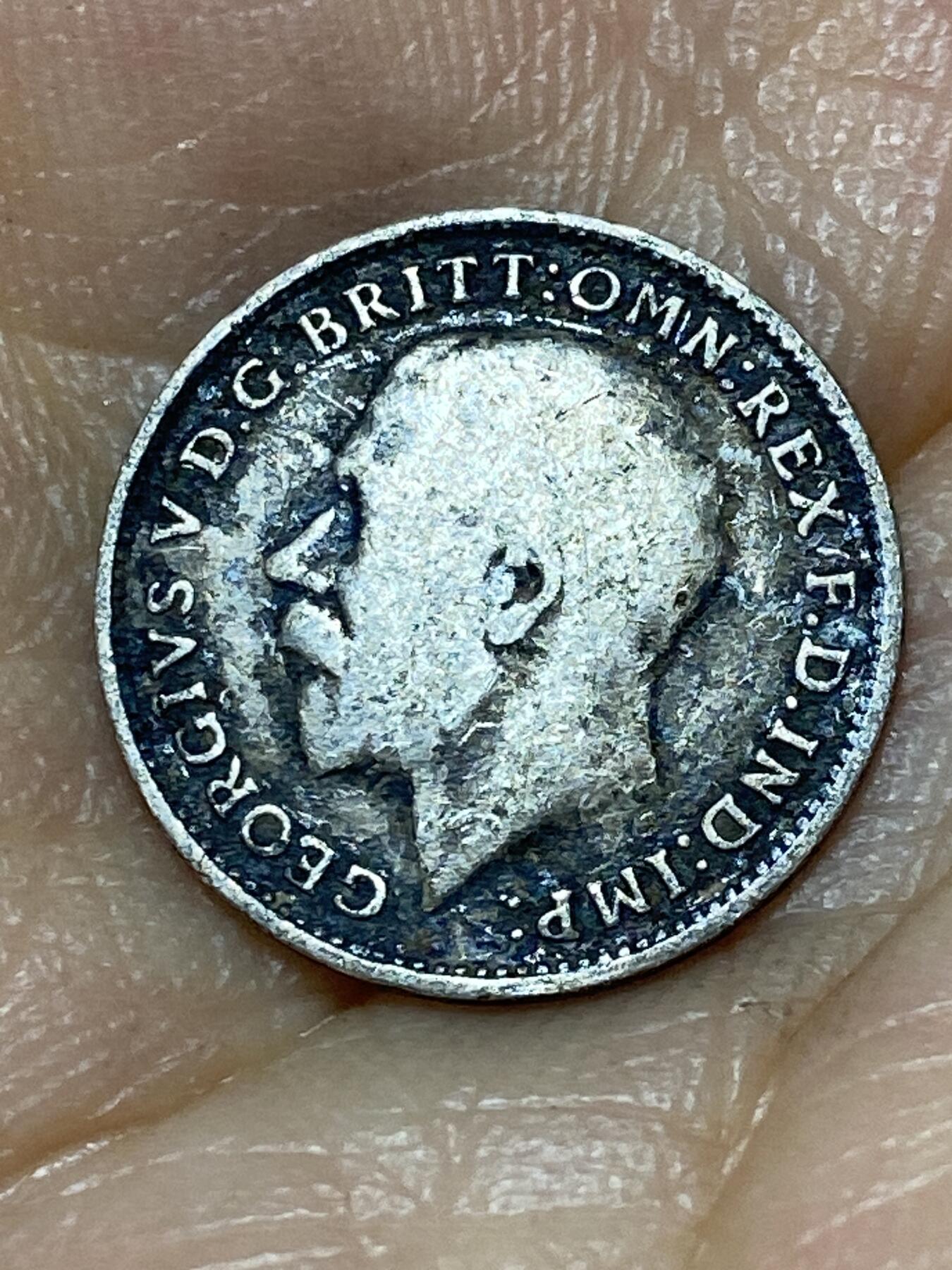 2025年第九十八场(总第一百二十四场）外国好品散币(免佣金) 英国🇬🇧1916年3便士银币(乔治五世第一版，925高银)