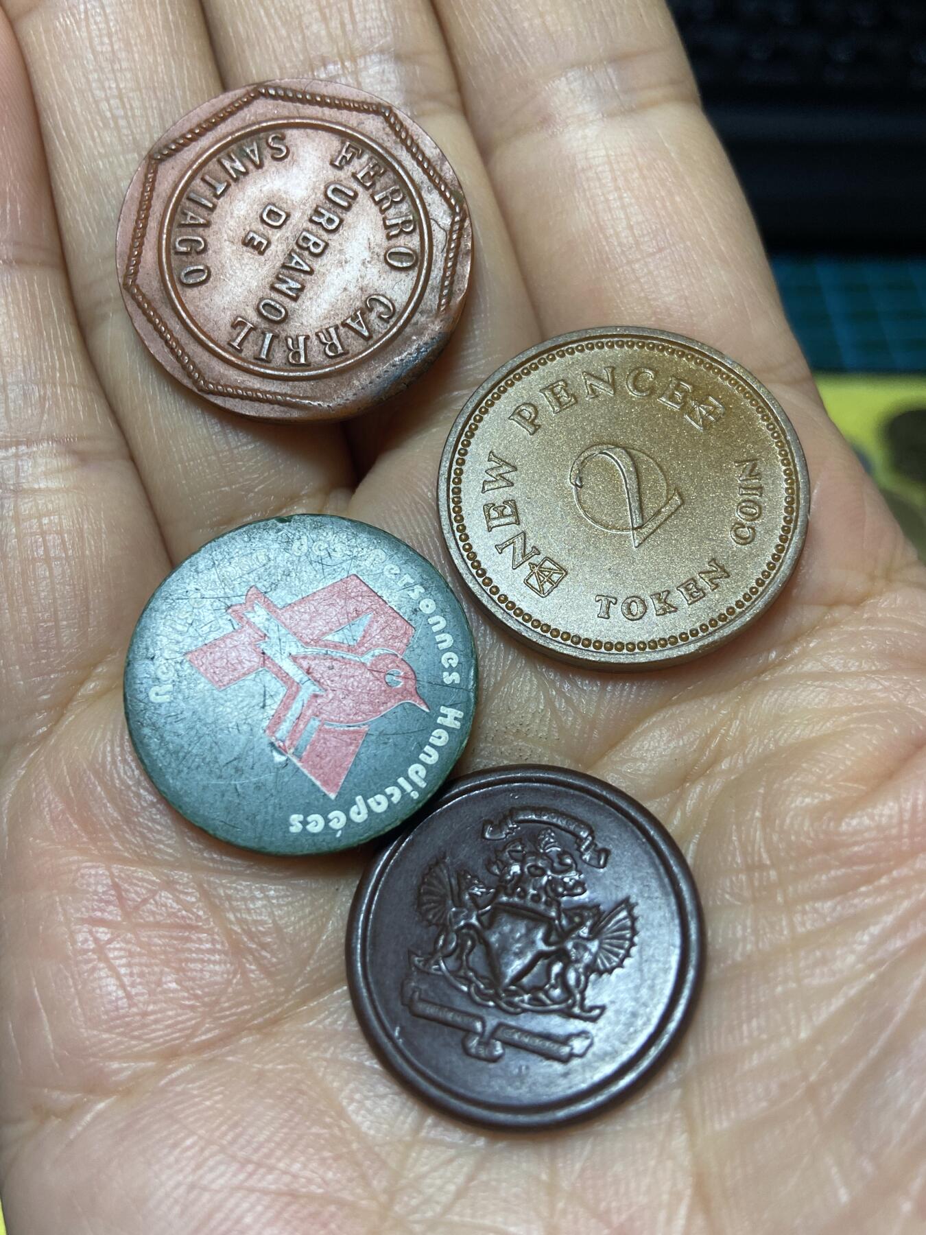 2025年第九十八场(总第一百二十四场）外国好品散币(免佣金) 欧洲非金属材质代币4枚