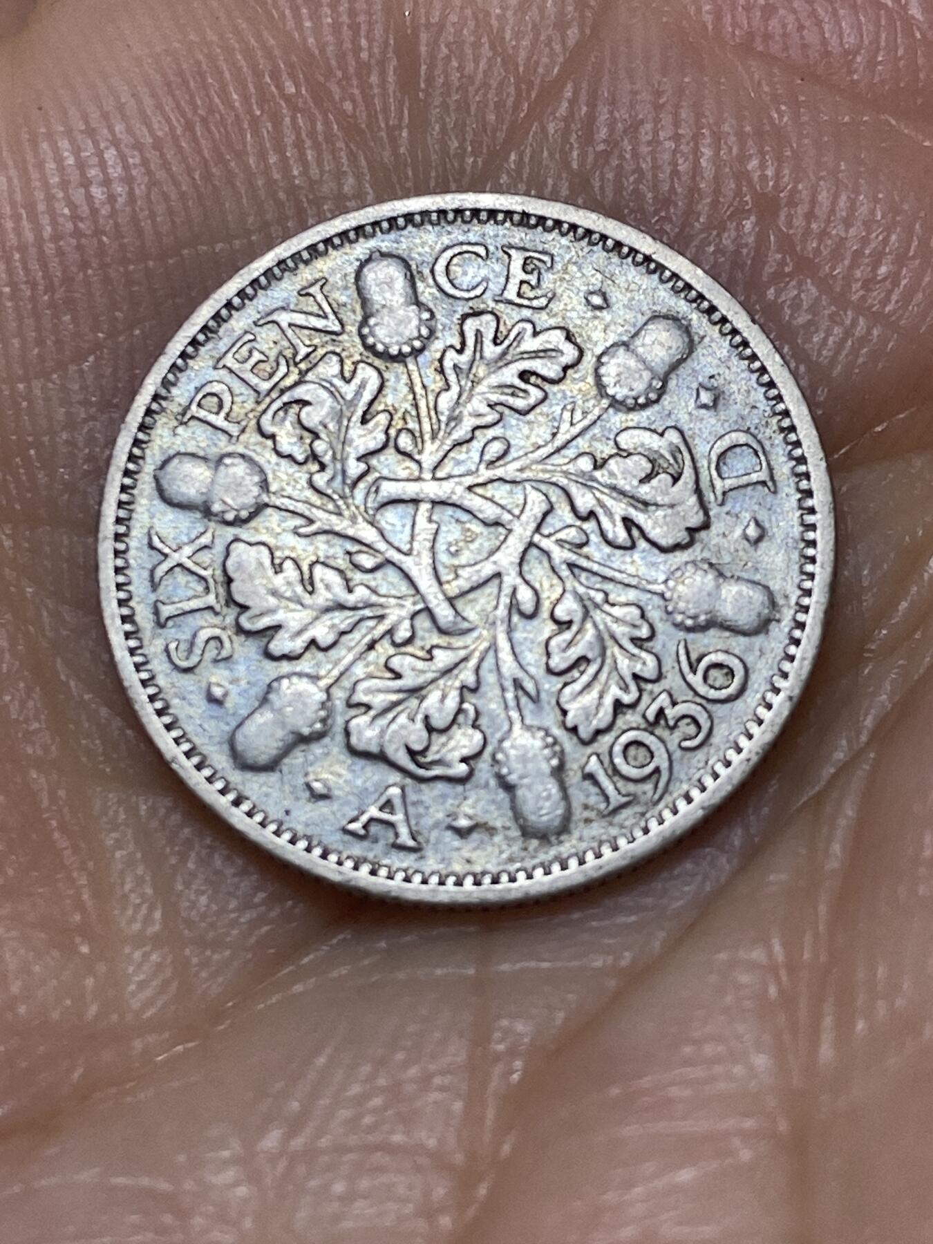 2025年第九十八场(总第一百二十四场）外国好品散币(免佣金) 英国🇬🇧1936年6便士银币(乔治五世逝世年，第五版关门年，500银)