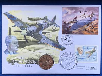 《竞宝斋》第424场 周日，周一，周二  3场连拍 （全场包邮） 英国马恩岛1995年西柏林空运50周年限量纪念邮币封。二战后西柏林世界焦点，东西两大阵营炙热争夺，政治，军事，工业，意志的碰撞，冷战的开始。