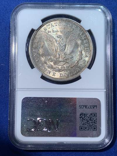 《竞宝斋》第424场 周日，周一，周二  3场连拍 （全场包邮） NGC MS63 美国1921年摩根银币，原汁原味。