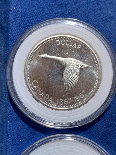 《竞宝斋》第424场 周日，周一，周二  3场连拍 （全场包邮） 四枚一组 1967年加拿大PL(proof like) 联邦100周年纪念银币 套币册拆