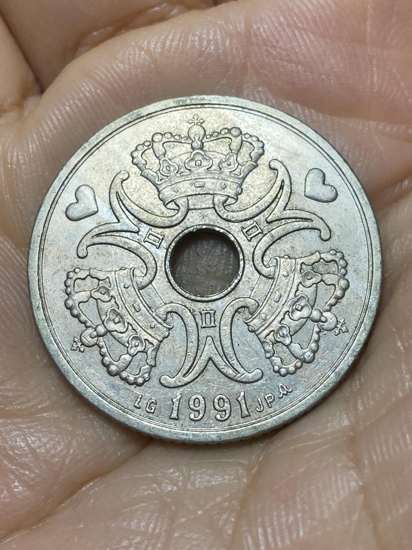 2025年第九十八场(总第一百二十四场）外国好品散币(免佣金) 丹麦🇩🇰1991年5克朗(玛格丽特二世，LG; JP; A版)