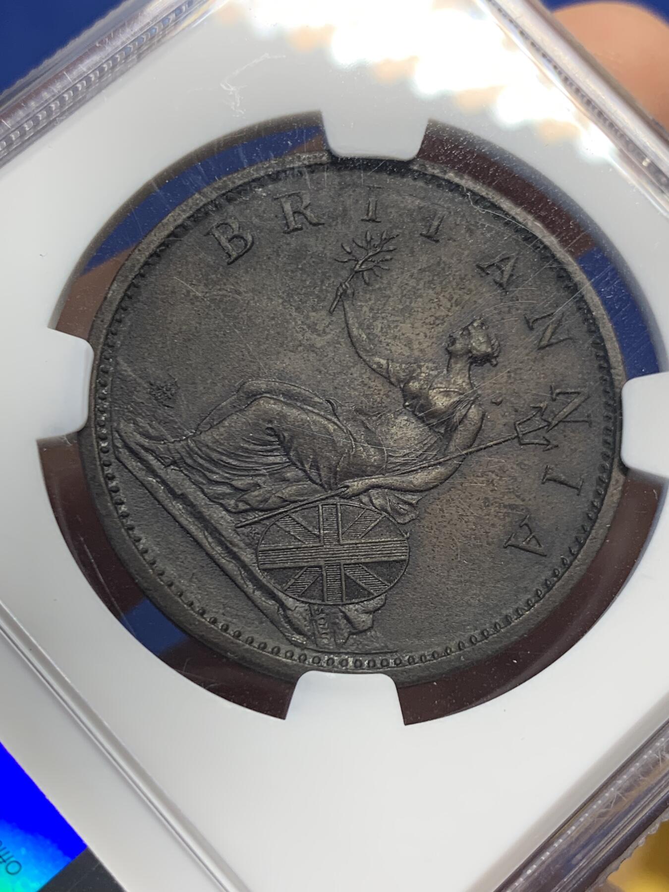 《竞宝斋》第424场 周日，周一，周二  3场连拍 （全场包邮） NGC UNCD 英国 1806年 乔治三世 1便士铜币 SOHO厂经典出品