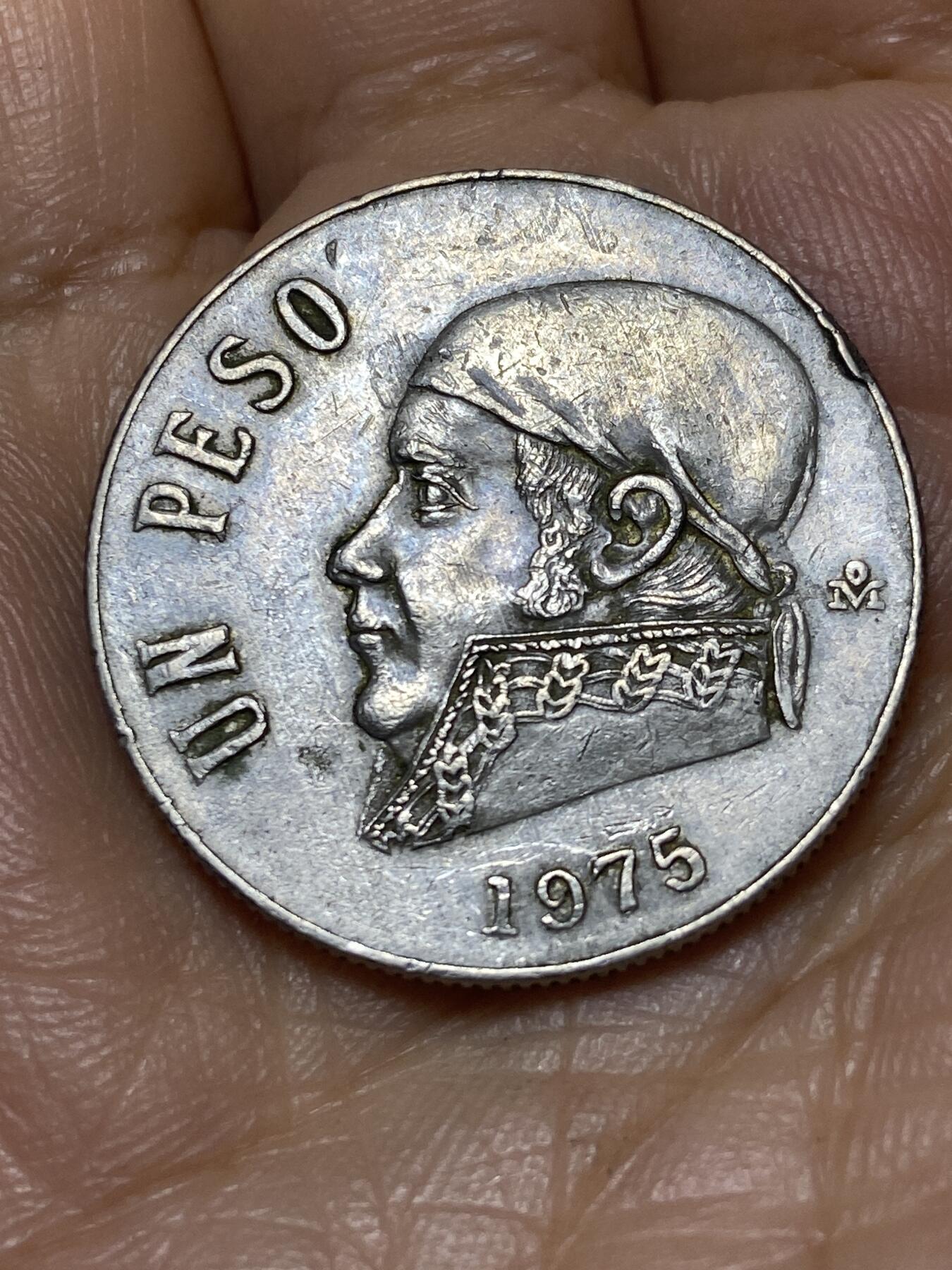 2025年第九十八场(总第一百二十四场）外国好品散币(免佣金) 墨西哥🇲🇽1975年1比索(Tall narrow(high) date–瘦高日期版)