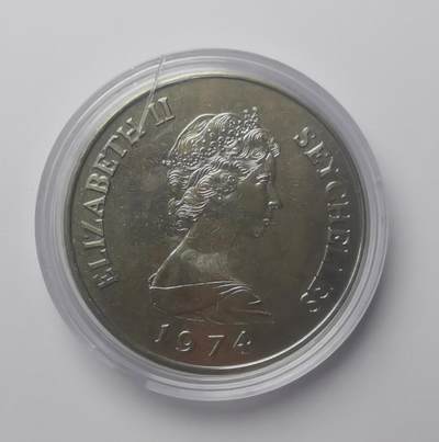 巨藏钱币第二期10月3号8点开拍古今中外硬币专场 非洲塞舌尔1974年10卢比克朗型镍币