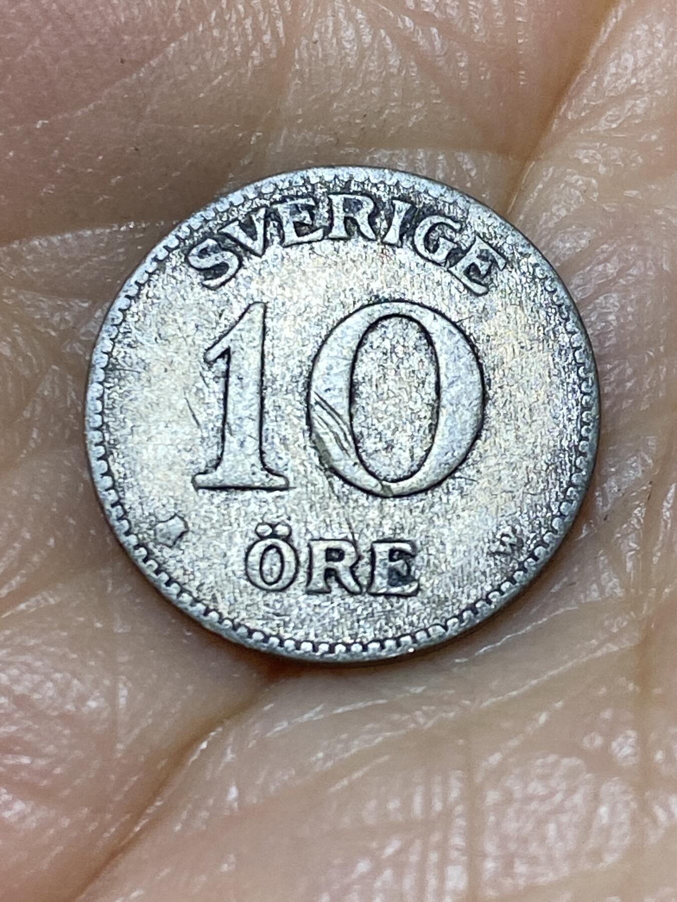 2025年第九十八场(总第一百二十四场）外国好品散币(免佣金) 瑞典🇸🇪1919年10欧尔银币(古斯塔夫五世第一版，早期W标，400银)