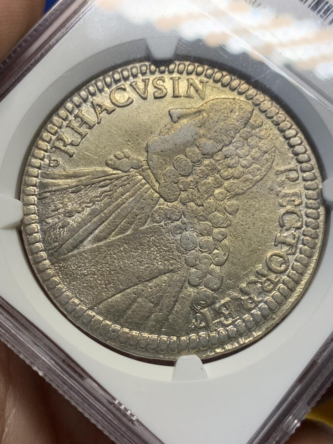 《竞宝斋》第424场 周日，周一，周二  3场连拍 （全场包邮） NGC AU58 拉古萨1769年泰勒大银币