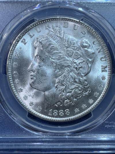 《竞宝斋》第424场 周日，周一，周二  3场连拍 （全场包邮） PCGS MS64 美国1888年摩根银币 非常干净的白币 低评