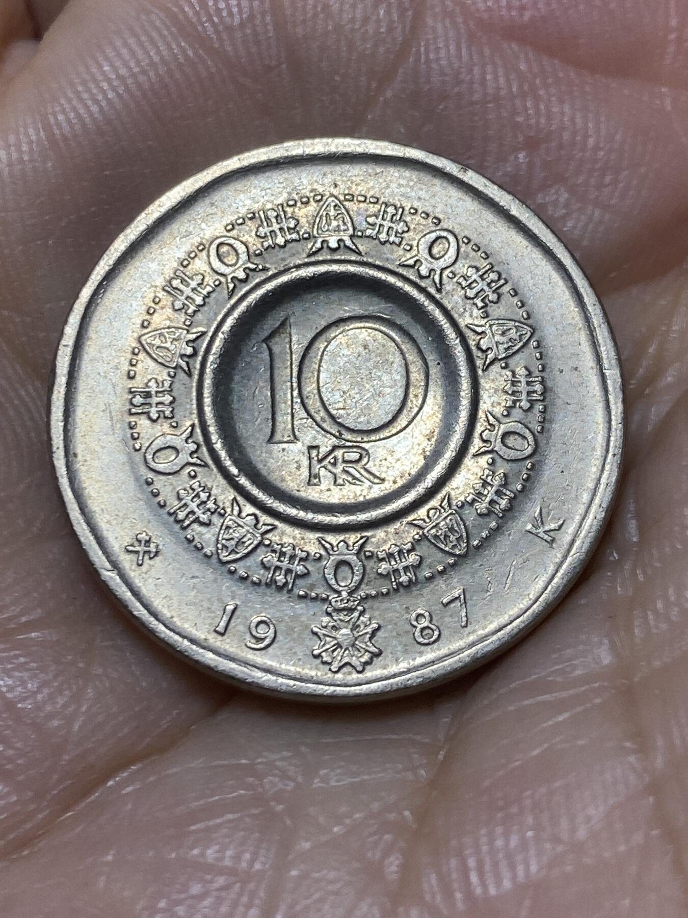 2025年第九十八场(总第一百二十四场）外国好品散币(免佣金) 挪威🇳🇴1987年10克朗(奥拉夫五世第二套最大面值)