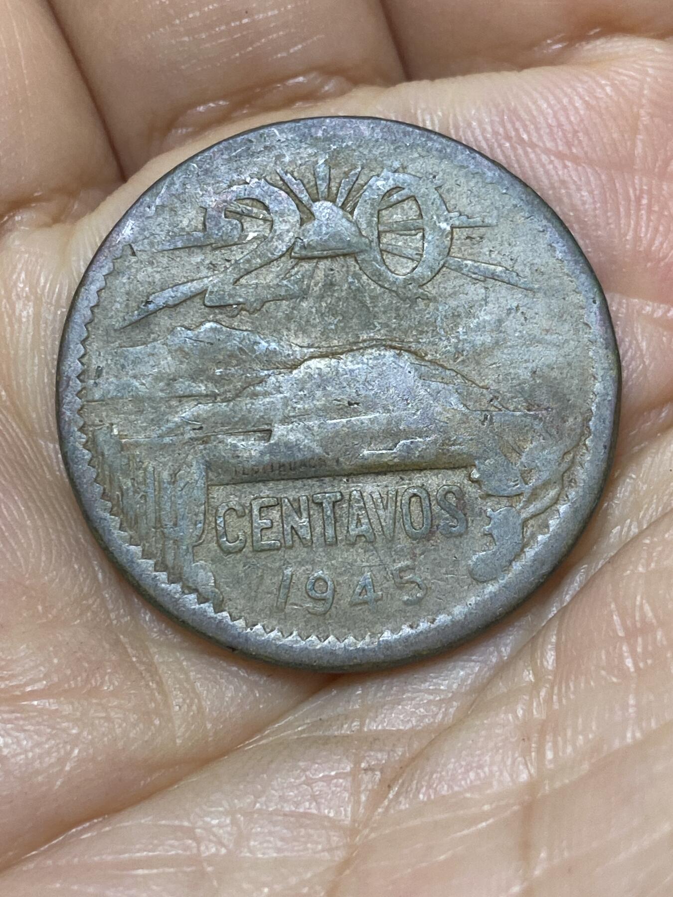 2025年第九十八场(总第一百二十四场）外国好品散币(免佣金) 墨西哥🇲🇽1945年20分(金字塔图案第一版)