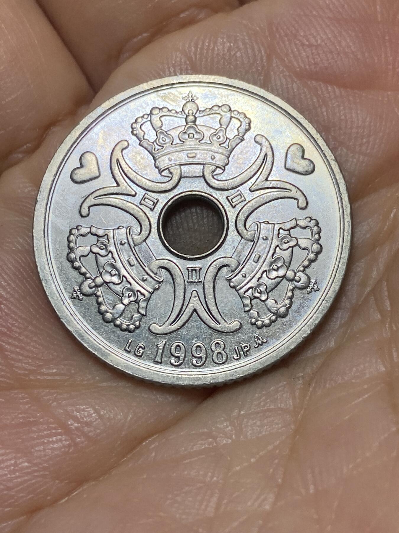 2025年第九十八场(总第一百二十四场）外国好品散币(免佣金) 丹麦🇩🇰1998年5克朗(玛格丽特二世，LG; JP; A版)
