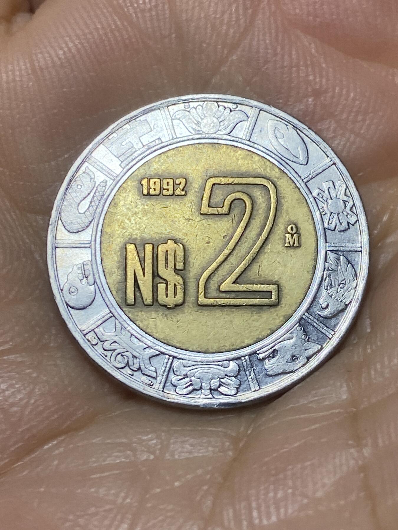 2025年第九十八场(总第一百二十四场）外国好品散币(免佣金) 墨西哥🇲🇽1992年2比索(第一版货币符号前有N)