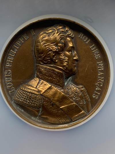 《竞宝斋》第424场 周日，周一，周二  3场连拍 （全场包邮） NGC UNCD 1844年法兰西军队阿尔及利亚远征战役纪念铜章 加大加厚盒