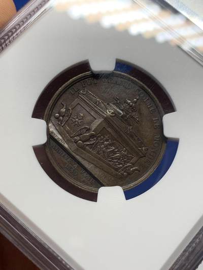 《竞宝斋》第424场 周日，周一，周二  3场连拍 （全场包邮） NGC MS62BN 1840年拿破仑棺椁移交荣军院纪念铜章 加厚盒