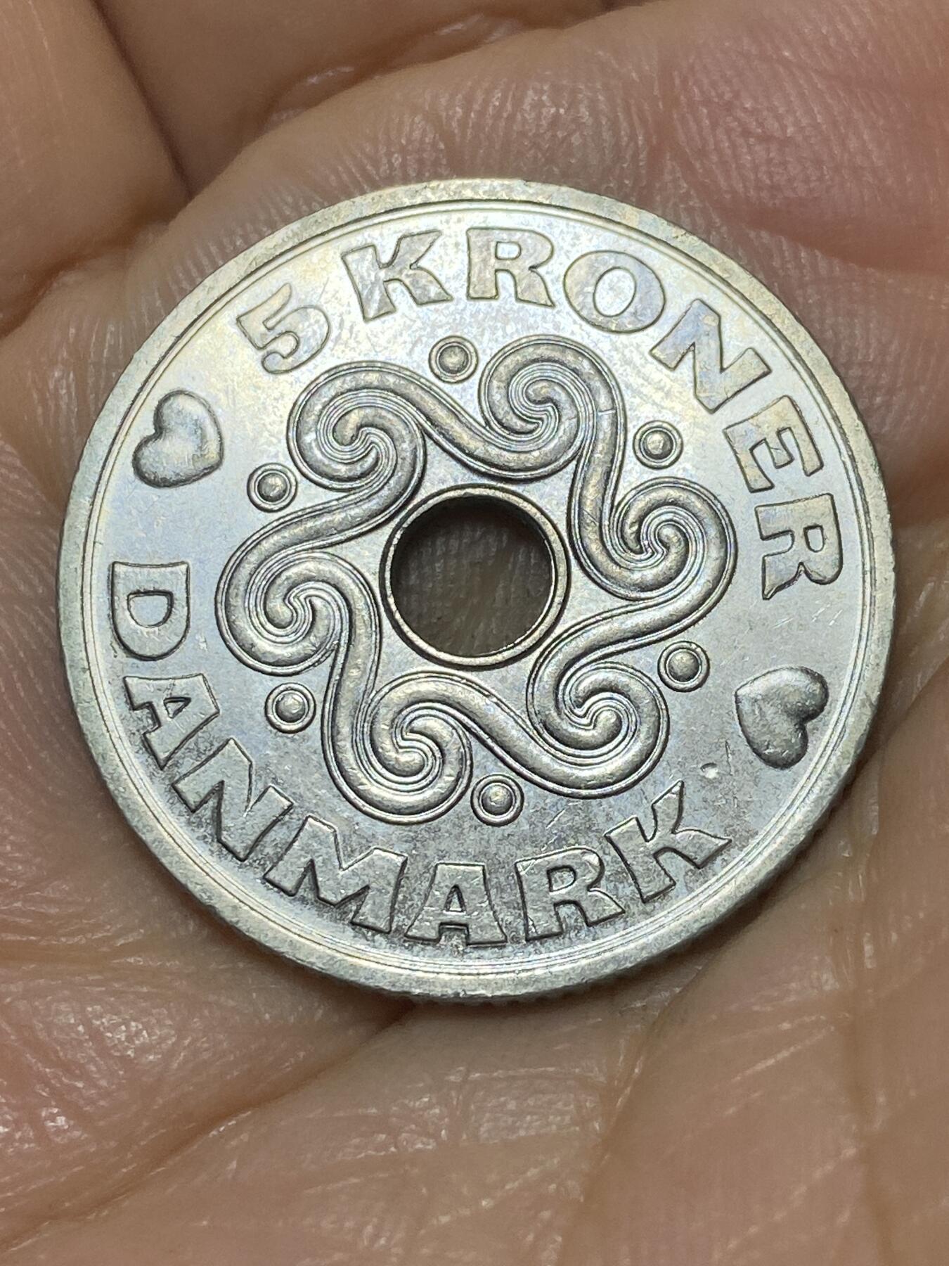 2025年第九十八场(总第一百二十四场）外国好品散币(免佣金) 丹麦🇩🇰1998年5克朗(玛格丽特二世，LG; JP; A版)