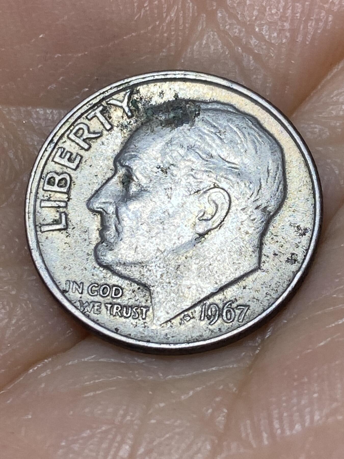 2025年第九十八场(总第一百二十四场）外国好品散币(免佣金) 美国🇺🇸1967年1角(罗斯福1角第二版，无标，铜镍包铜材质)