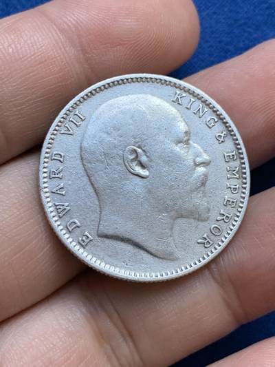 《竞宝斋》第424场 周日，周一，周二  3场连拍 （全场包邮） 英属印度1907年爱七1卢比银币